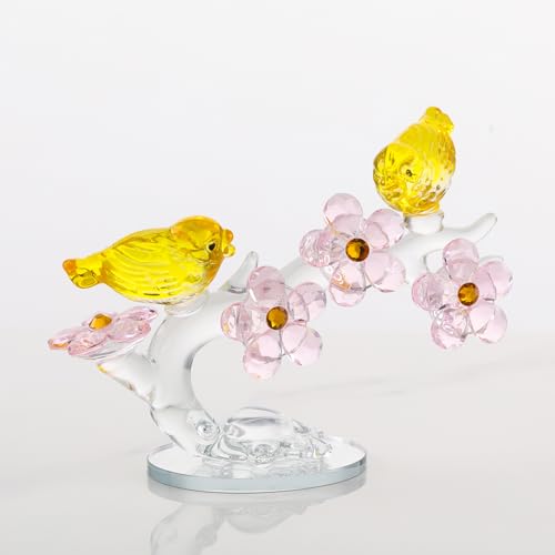 Pleadeliy K9クリスタル比翼鳥 永遠の愛 結婚祝い 記念日 母の日 開運 ギフトボックス クロス カード付き