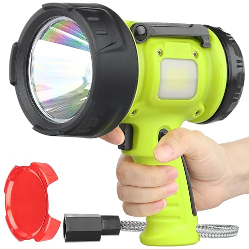 WENFENG Rechargeable Spotlight Flashlight with 1500 Lumen LED, Waterproof Handheld Bright Outdoor...