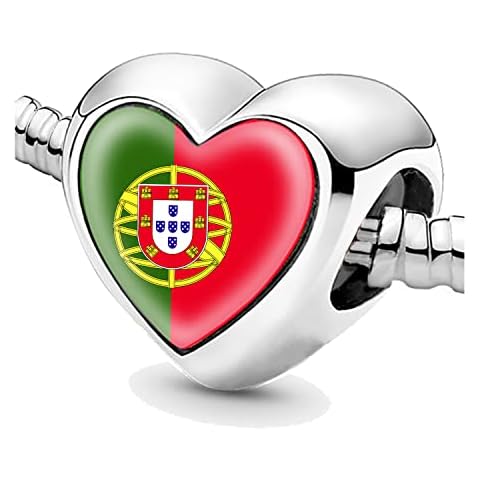 Portugal Flag Silver Charm Bracelet Beads Cover
