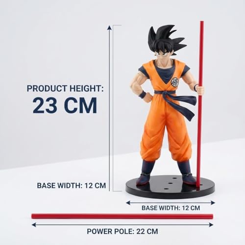 Image of Goku Action Figure with Keychain Anime Collectible PVC Model | Dragon Ball Action Figure Collectibles for Home Decor, Office Desk & Gifting | Multicolor (Goku with Stick)