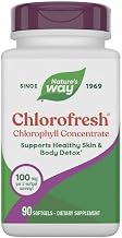 Nature’s Way Chlorofresh Chlorophyll Concentrate, Chlorophyll Supplements, Supports Detox Pathways* & Healthy Skin*, Chlorophyllin Copper Complex, Internal Deodorant*, 90 Softgels (Packaging May Vary)