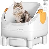 Thereye Self Cleaning Cat Litter Box, Open-Top Automatic Litter Box with Smart App and Safety Sensors, Large Auto Litter Box for Multiple Cats, 10L Waste Bin with Odor Control, Includes Trash Bag
