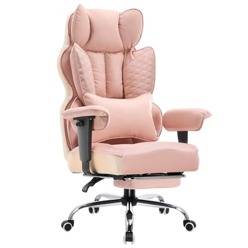 Image of COMHOMA Big and Tall Office Chair Heavy Duty Wide Ergonomic Gaming Chair with Deluxe Embossing Designed Leather with Foot Rest,150Reclining Adjustable Armrests Pocket Spring Back Support and Pillow