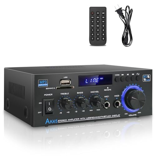 Stereo Home Audio Amplifier Receiver with Bluetooth