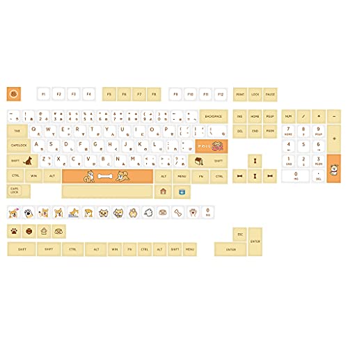 gulang-keng 139Keys PBT Keycaps - QX Profile DYE-SUB Keycap für Cherry MX Switch mechanische Tastatur Shiba Inu Themen-Tastenkappe, DIY Geschenk für Spielliebhaber Cover