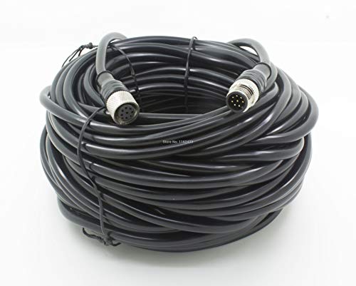 Davitu FSC1212-MFSS-88 M12 sensor connector 8 pins straight male head + 8 pins straight female head 25m black cable - (Color: Black)