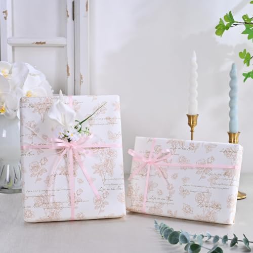 Image of Double Face Light Pink Satin Ribbon 1 /4 inch X 50 Yards Polyester Light Pink Ribbon for Gift Wrapping Very Suitable for Weddings Party Hair Bow Invitation Decorations and More