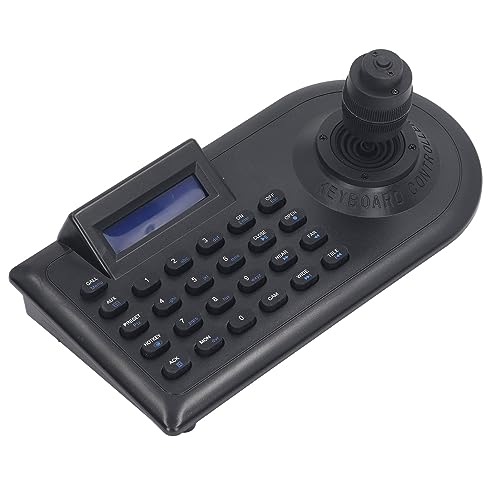 Controlador de Joystick de Cámara PTZ, Mini Teclado de Controlador de Cámara PTZ Analógico con Joystick 4D, RS485, para Cámaras Domo IP PTZ (Enchufe de la UE)