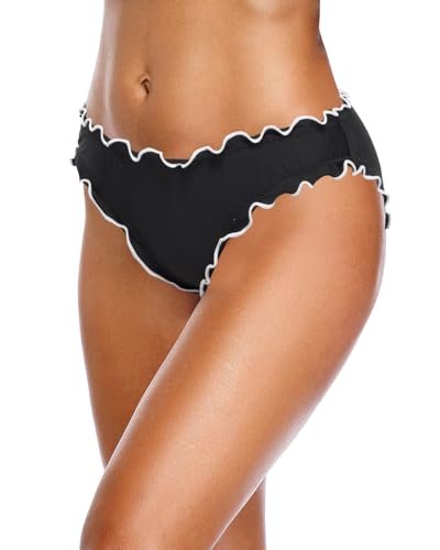 Image of Tempt Me Women Twist Bikini Bottom Moderate High Cut Bathing Suit Bottoms Ruched Swimsuit Bottom