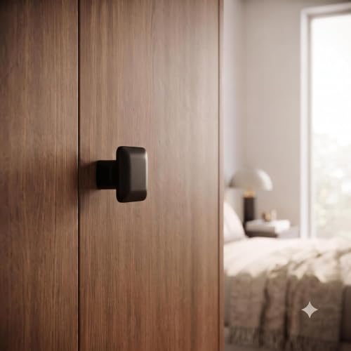 Image of JAGGER JAG401 Drawer Knobs for Home & Office - Durable and Elegant Stainless Steel Door Knob for Cabinets, Cupboards & Dressers (2, MATT Black (Square))