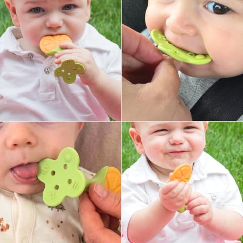 Image of Innobaby Original Teethin Smart EZ Grip Fruit Teether and Sensory Toy for Babies and Toddlers in Citrus. BPA Free Teether