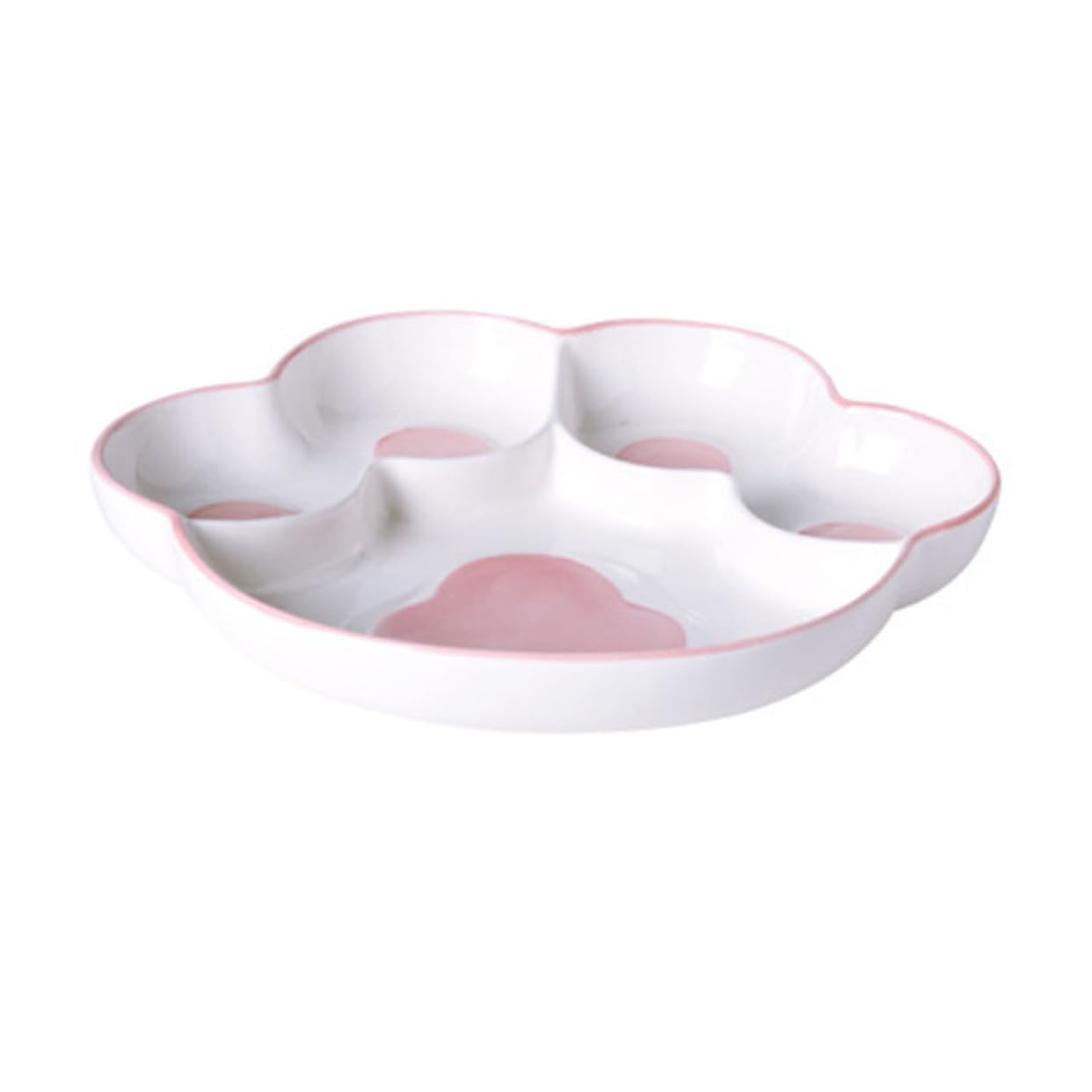 Assiette en céramique patte de chat rose pour le déjeuner créatif