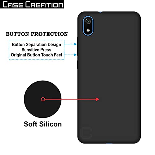 Image of Case Creation for Redmi 9i 2020 Back case, Xiaomi Redmi 9i Slim Flexible Smart Look case with 360 Camera All Angle Protection (Pure Black)