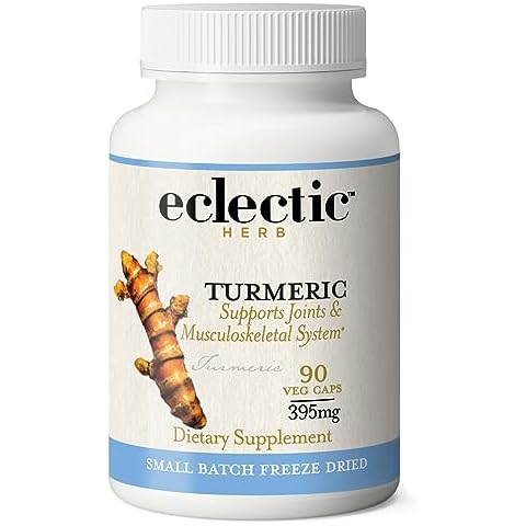Eclectic Institute Raw Freeze-Dried Turmeric | US Grown | Vegetarian, Non-GMO, Gluten Free | 90 CT (395 mg) Cover
