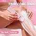 Bikini Trimmer for Women, IPX7 Waterproof, Painless Rechargeable Electric Razor Remover, 2-in-1 Facial & Pubic Hair Removal for Sensitive Skin, Portable Travel Size, Women’s Gift, Pink