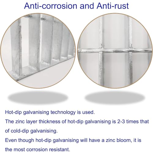 Image of Galvanized Steel Drain Grate, Driveway Channel Cover 22x22 in