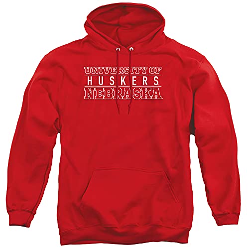Nebraska Cornhuskers Official Between The Lines Unisex Adult Pull-Over Hoodie,Red, 3X-Large