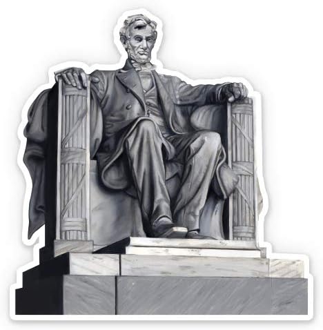 Lincoln Memorial - 3" Vinyl Sticker - for Car Laptop I-Pad Phone Helmet Hard Hat - Waterproof Decal