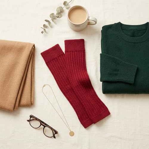 Image of Women's Cable Knit Leg Warmers - Ribbed Knee High Boot Socks for Winter, Layering & Dance Warmups