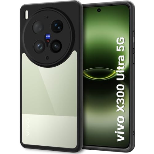 Image of TheGiftKart Hybrid Shockproof Back Cover Case for Vivo X300 Ultra 5G | Camera Protection Module | Hard Back Cover Case for Vivo X300 Ultra 5G (PC & TPU, Transparent Clear Back, Black Sides)
