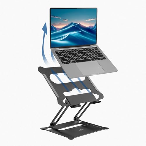 Act Supporto Pieghevole Per Laptop In Alluminio, Regolabile In Altezza, Fino A 15,6", Funzionamento Ergonomico, Leggero, Nero – AC8140 - 7