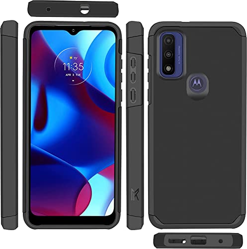 Gb Slim Rugged Dual Layer Hybrid Shockproof Case + [Tempered Glass] Cover Compatible With Motorola Moto G Pure/G Power (2022) - American Soldier 2 #TOP1