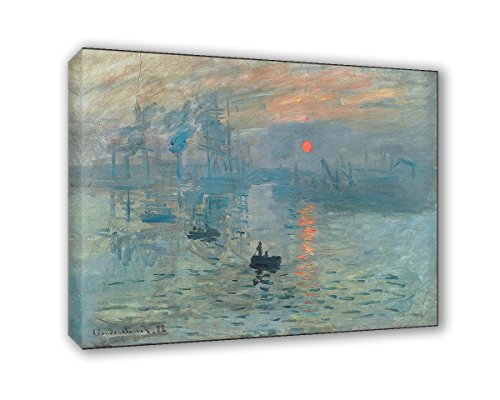 Lupia - Quadro su Tela Il Meglio dell'Arte, 50x70 cm Impressione Levar del Sole - Monet, Riproduzione d'Arte su Tela, Montato su Telaio in Legno 3 cm, Made in Italy
