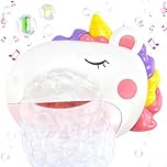 Baby Bath Toys Unicorn Bubble Bath Toy, Rechargeable Bubble Machine with 12 Music Tracks and Strong Suction Cups, Automatic Sensory Bubble Maker for Ages 1–6, Fun Gift for Boys Girls