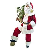 Costume de Noël élégant St. Nicolas avec fourrure