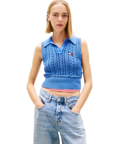 (トミーヒルフィガー) TOMMY HILFIGER ガーメントダイケーブルポロセーター DW22318 X-SMALL ブルーC6H