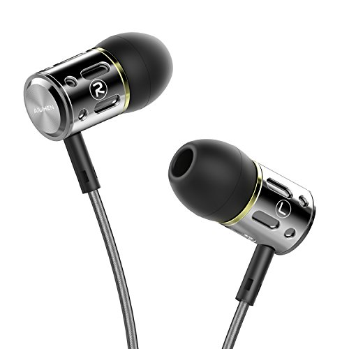 AILIHEN Earbuds, M9 Metal in Ear Headphones with Microphone Noise Isolating Wired Earphones for iPhone iPad iPod Android Smartphones Tablets Laptop Computer