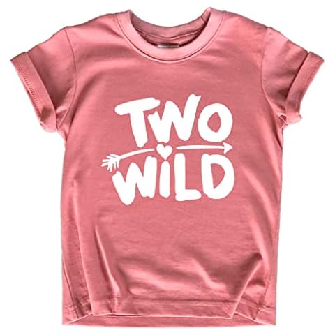 Two Wild 2nd Birthday Outfit Girl Shirt for 2 Year Old Toddler Second Cute Tshirt (2 Years, Mauve) Cover