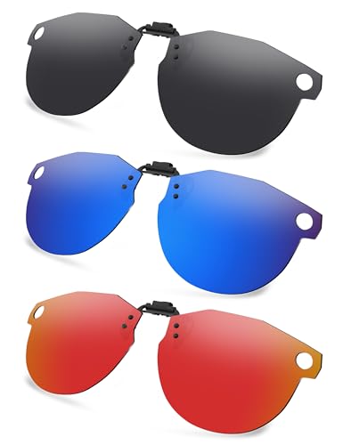 AOZAN Gafas de sol polarizadas con clip para Oakley Meta HSTN OW8002 de 51 mm, protección UV y ajuste seguro, negro ónix, azul capri y carmesí eléctrico