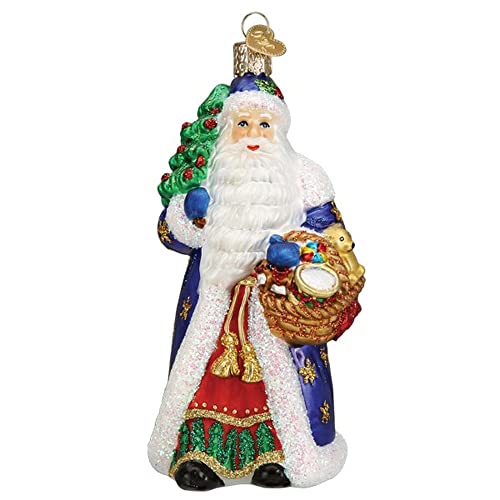 Old World Christmas Regal Father Christmas Glass Blown Ornament for Christmas Tree, Handcrafted Holiday Decoration, Santa Collection