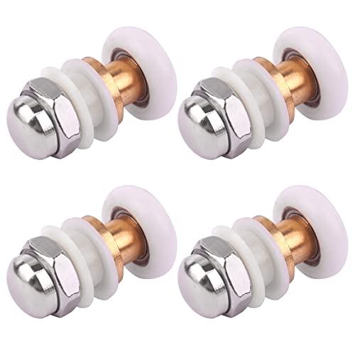 Atoplee 4Pcs Shower Door Rollers,Roller Diameter 27Mm For The Bathroom Glass Sliding Door Pulleys/Runners/Wheels, Quiet Shower Glass Door Rollers Replacement #TOP5