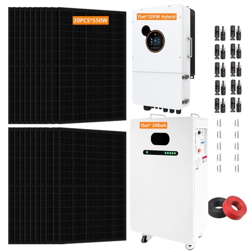 20KWH Hybrid Solar Power System Complete Kit 20PCS*550W Solar Panel
