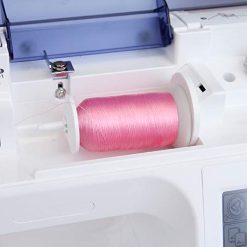 Image of ThreadArt Polyester Machine Embroidery Thread, 1000M 40wt, Black 102 | 40wt trilobal polyester embroidery thread with bright sheen. Works with home and commercial embroidery and sewing machines.
