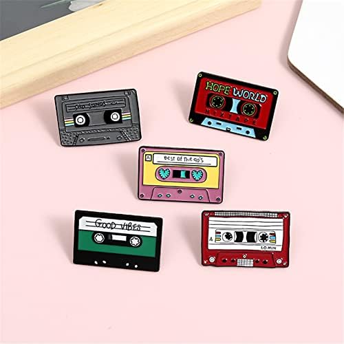 Creative Alloy Badge PIN Cartoon Dripping Video Tape Series Cute Brooch 5pcs Fashion Backpack Clothes Decorative Jewelry Friend Gift
