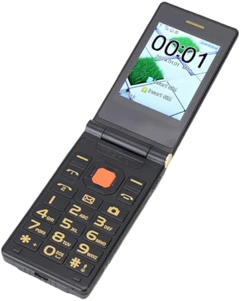 Bewinner Smart Flip Phone Unlocked Cell Phone - Dual Screen 2G Long Standby Dual SIM Cell for Seniors, 4800mAh Battery, Voice Broadcast Flip Mobile (Black)