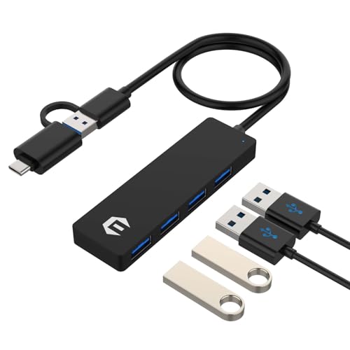 USB b, USB 3.0 b with USB to USB C Adapter for Laptops and Other USB A/C Des, 5Gbps Transfer Speed USB Splitter