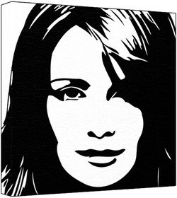 Mischa Barton Pop Art Painting (100% Original Painting. Not A Print!) Acrylic Paint On Deep Framed Canvas (30 X 30 X 2.5cm) 2-Colour Black/White