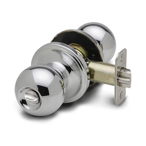 Copper Creek BK2030PS Ball Door Knob, Privacy Function, 1 Pack, Polished Stainless