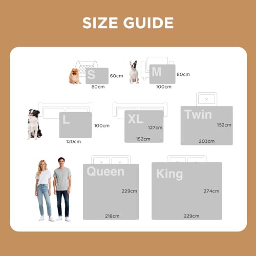 Wasserdichte Hundedecke Mittelgroße Hunde - 100x80cm, waschbar, flauschig und weich, Cremefarbe
