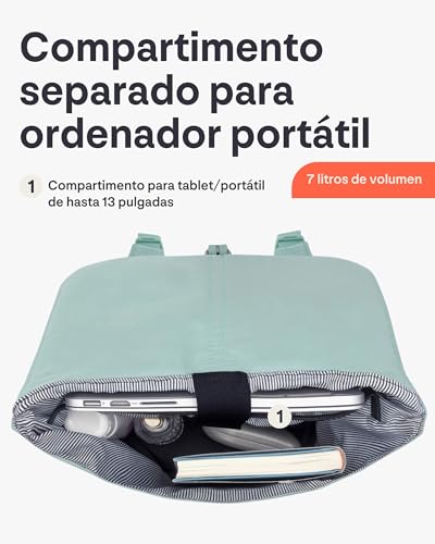 Mochila mujer Johnny Urban Mia negra para portátil y estudiantes 5