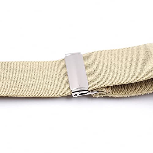 Sakvilsec Vintage Suspenders For Men Shirts Trousers Leather Trimmed Button End Y Back Adjustable Elastic Mens Braces(Burgundy) #TOP3