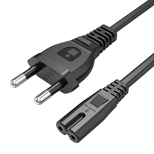 YAODHAOD 1,5m Cable de Alimentación Tipo C Euro Conector,Cable C7 de Alimentación para Cargador de Portátiles en Forma de Pequeños Electrodomésticos TV BLU-Ray DVD Receptor Accesorios (0.5M)