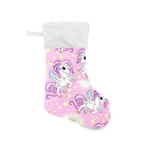 Kigai 1 Pcs Christmas Stocking Cute Unicorns Big Warm 18 X 12 Inch Hanging Xmas Stockings Decoration For Family Holiday Party Ornaments Decor Fireplace #TOP14
