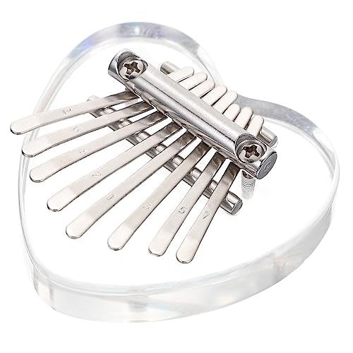 BESPORTBLE Acrylic Tone Mini Kalimba Thumb Piano for Beginners Portable Finger Instrument with Comfortable Arc Design for Home