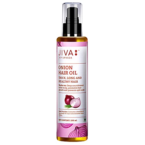 Jiva Onion Oil 200ml | 100% Ayurvedic Formulation With IFRA Certified Fragrance | Provides Deep Nourishment, Promotes Hair Growth & Prevents Split Ends (Pack Of 1)
