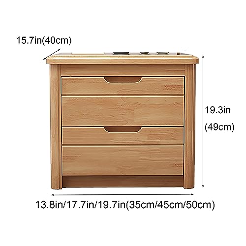 Table de chevet bois 2 tiroirs meuble d'appoint compact